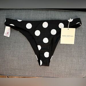 Mara Hoffman Kay Bikini Bottom – Black/White Polka Dot – Size M, NWT